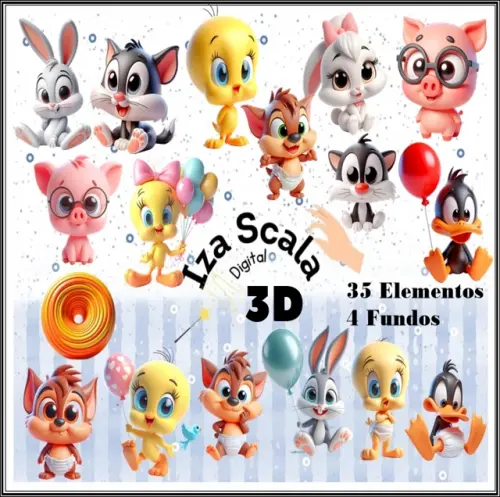 Kit Digital Looney Tunes Baby - IA