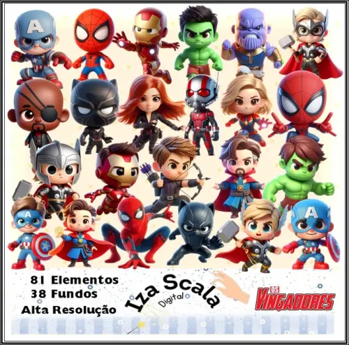 Kit Digital Vingadores Cute - IA