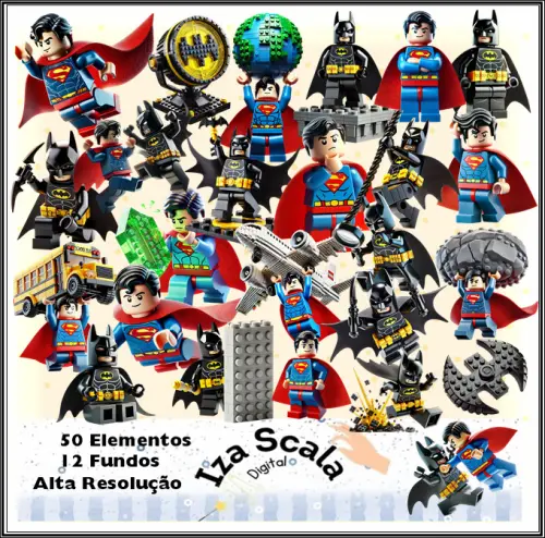 Kit Digital Batman vs Superman Lego - IA