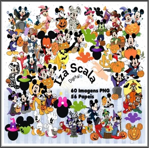 KIt Digital Mickey e Minnie Halloween