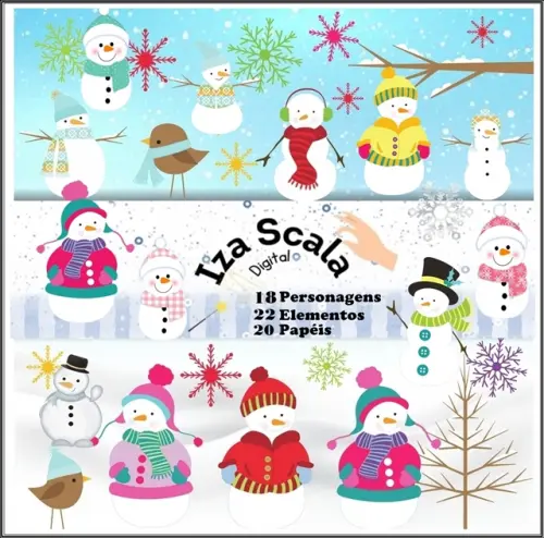 Kit Digital Boneco de Neve
