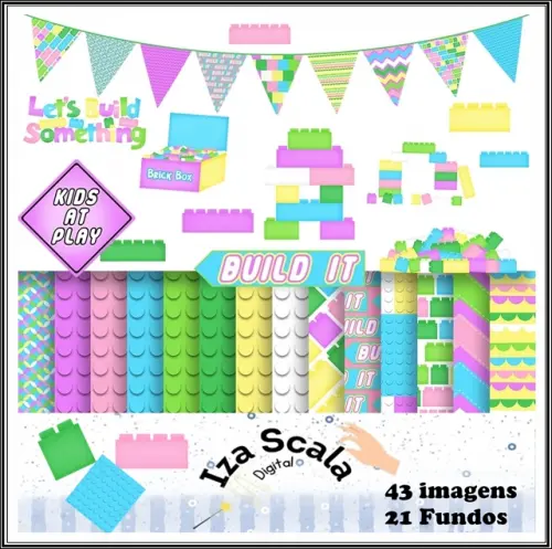 Kit Digital Lego Rosa