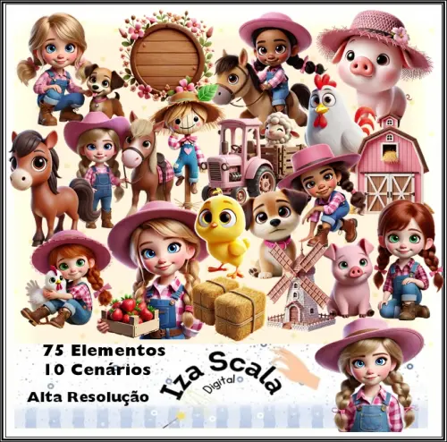 Kit Digital Fazendinha Rosa - IA