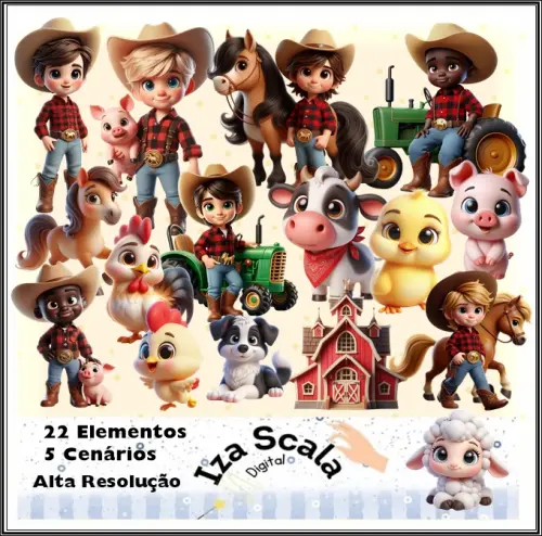 Kit Digital Fazendinha Menino 2 - IA
