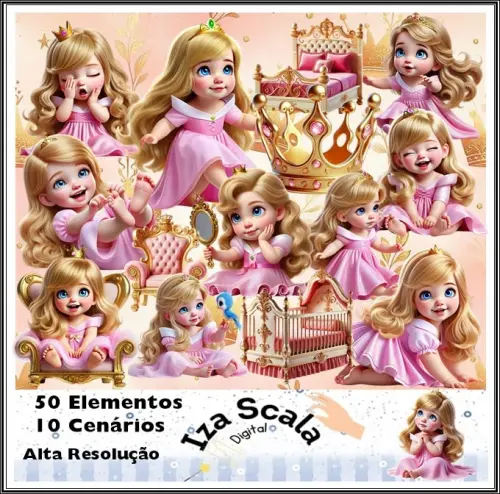 Kit Digital Princesa Aurora Baby - IA