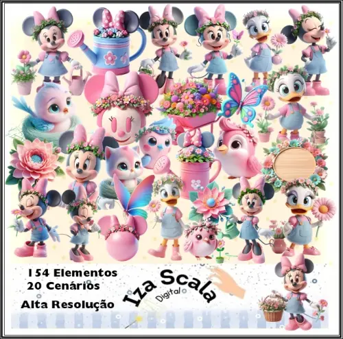 Kit Digital Jardim da Minnie Rosa - IA