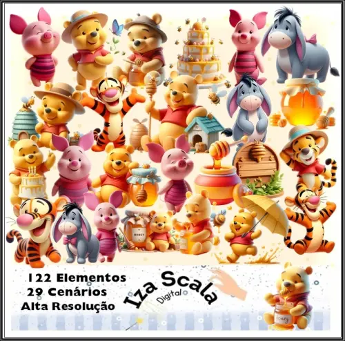 Kit Digital Ursinho Pooh - IA