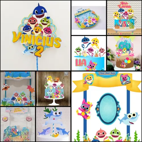 Arquivo de corte  Topo de Bolo Baby Shark