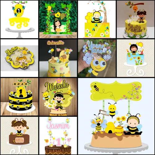 Arquivo de corte - Topo de Bolo Abelhinha