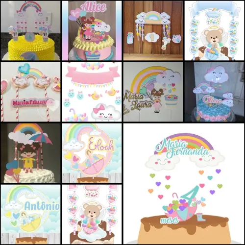 Arquivo de corte - Topo de Bolo Chuva de Amor