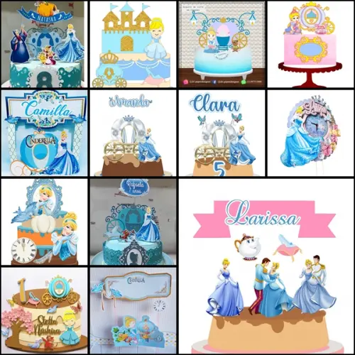 Arquivo de corte - Topo de Bolo Cinderela