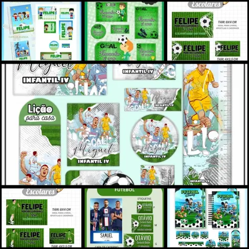 Etiqueta Escolar Futebol