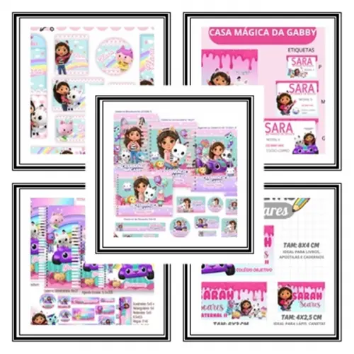 Etiqueta Escolar A Casa Mágica de Gabby
