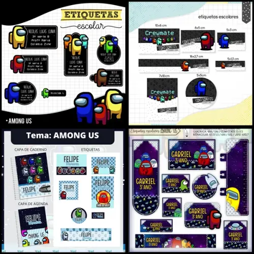 Etiqueta Escolar Among Us
