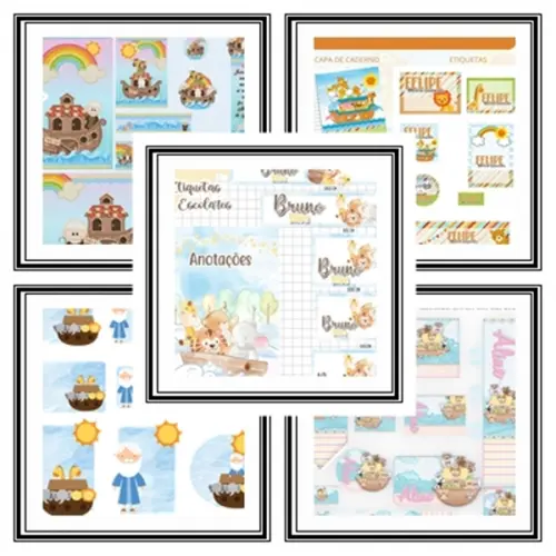 Etiqueta Escolar Arca de Noé