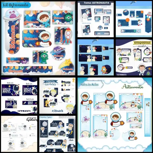 Etiqueta Escolar Astronauta