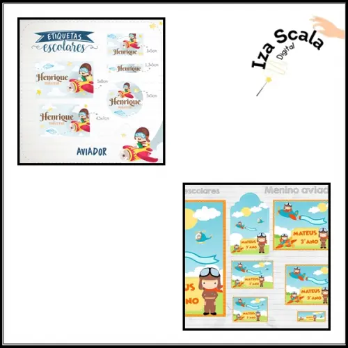 Etiqueta Escolar Aviador
