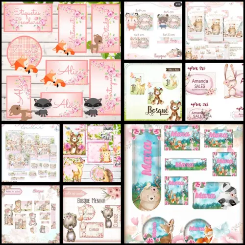 Etiqueta Escolar Bosque