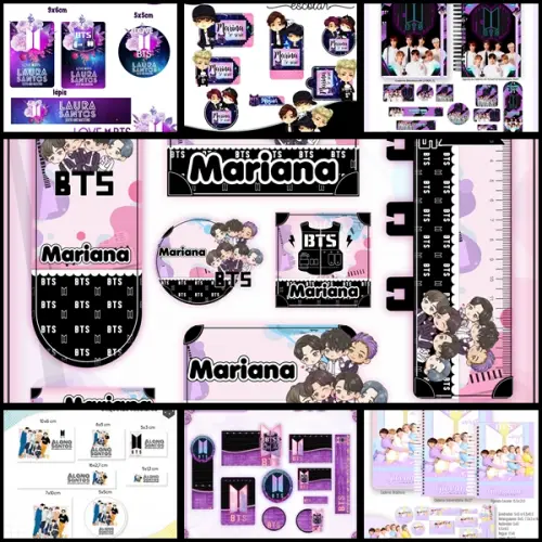 Etiqueta Escolar BTS