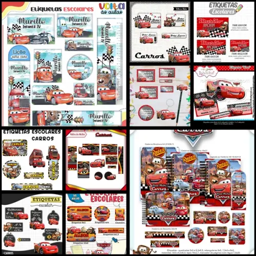 Etiqueta Escolar Carros