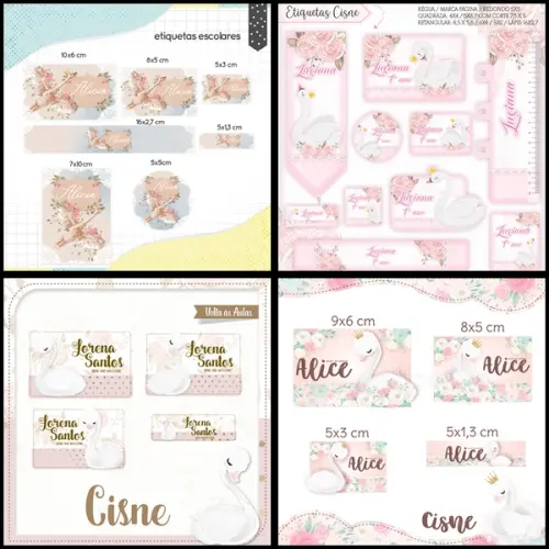 Etiqueta Escolar Cisne