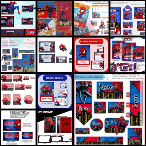 Etiqueta Escolar Homem Aranha
