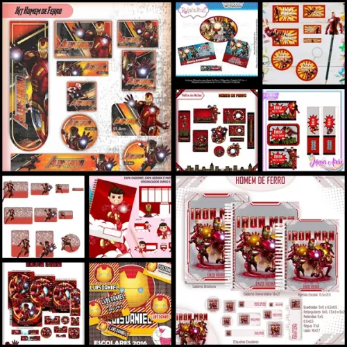 Etiqueta Escolar Homem de Ferro