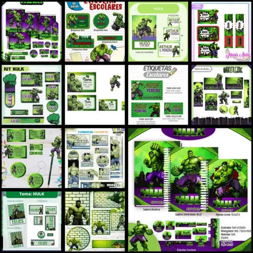 Etiqueta Escolar Hulk