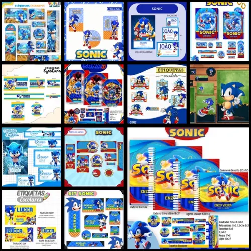 Etiqueta Escolar Sonic