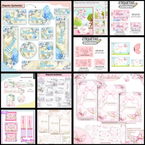 Etiqueta Escolar Borboletas