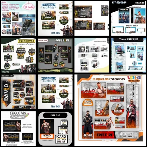 Etiqueta Escolar Free Fire