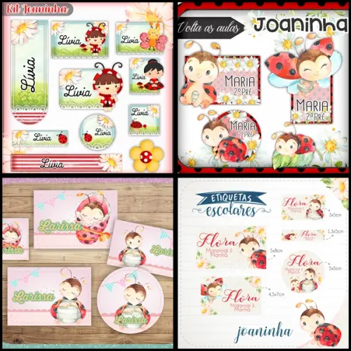 Etiqueta Escolar Joaninha