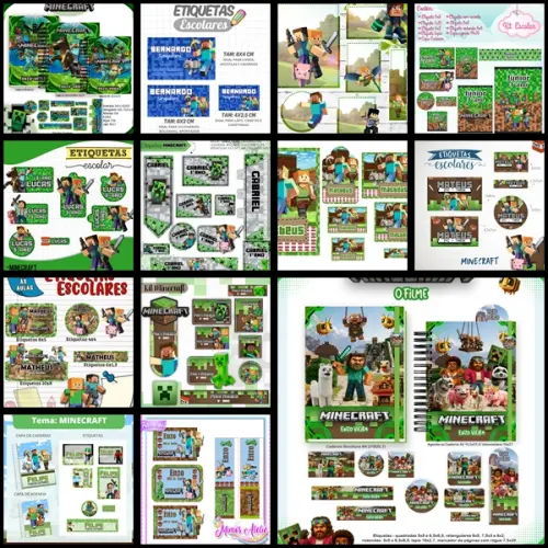 Etiqueta Escolar Minecraft