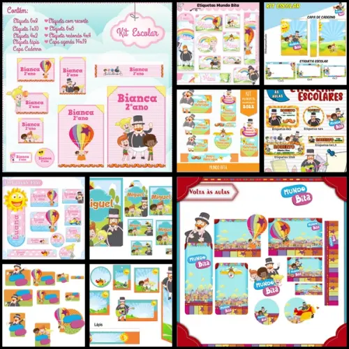 Etiqueta Escolar Mundo Bita