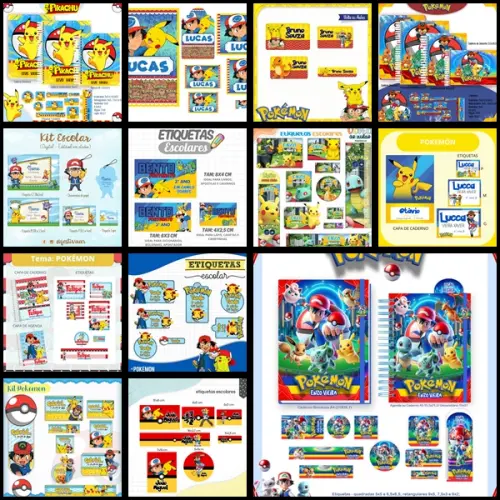 Etiqueta Escolar Pokemon