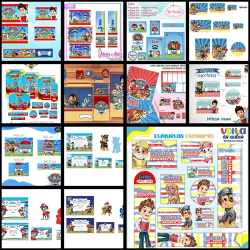 Etiqueta Escolar Patrulha Canina