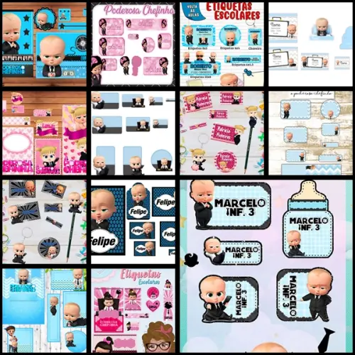 Etiqueta Escolar Poderoso Chefinho