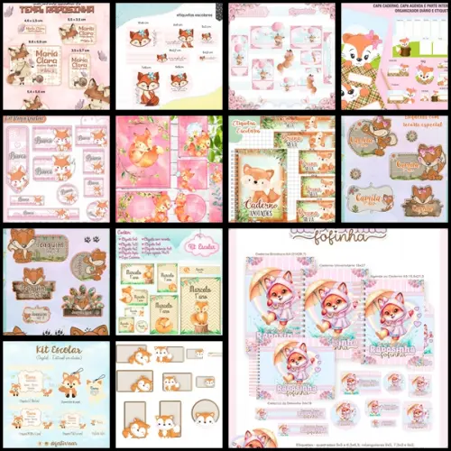 Etiqueta Escolar Raposinha