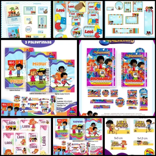 Etiqueta Escolar Três Palavrinhas