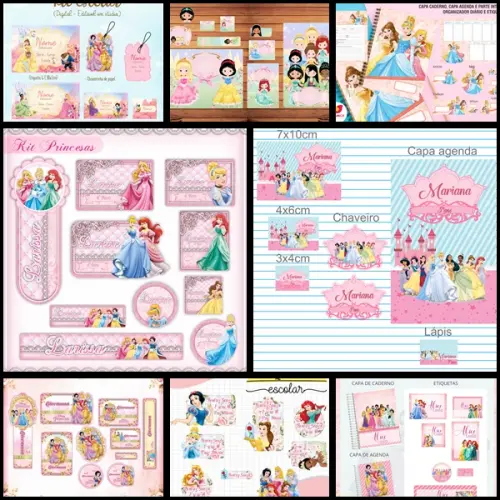 Etiqueta Escolar Princesas