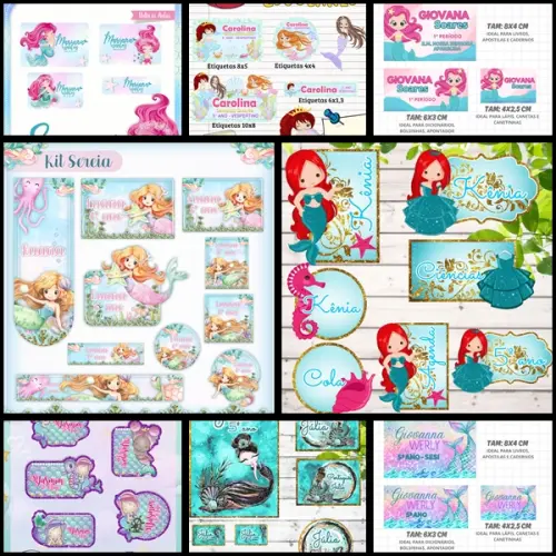 Etiqueta Escolar Sereia