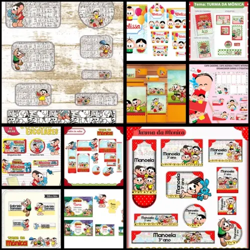 Etiqueta Escolar Turma da Mônica