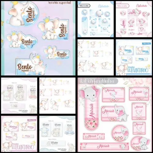 Etiqueta Escolar Elefantinho