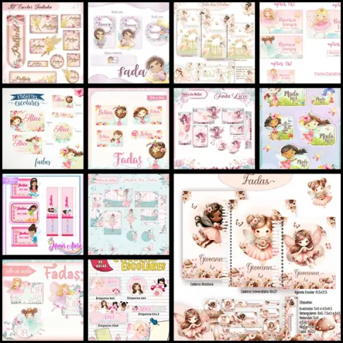 Etiqueta Escolar Fadas