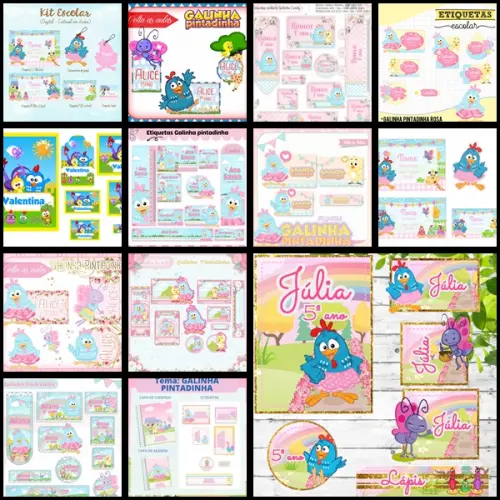 Etiqueta Escolar Galinha Pintadinha