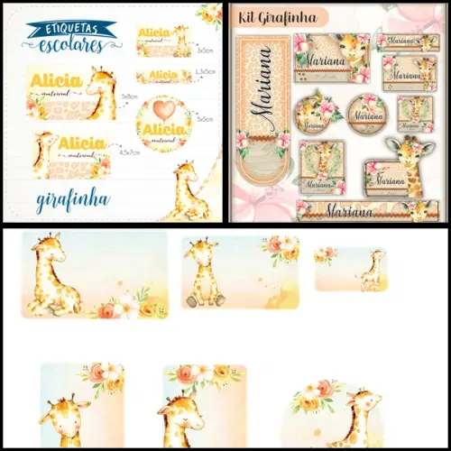 Etiqueta Escolar Girafinha