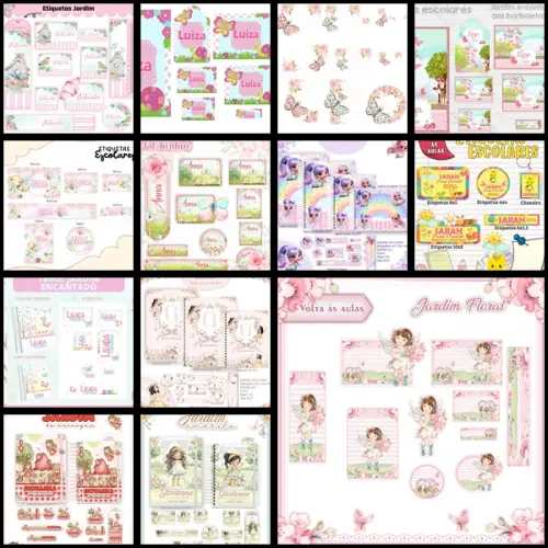 Etiqueta Escolar Jardim Encantado