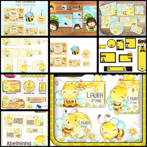 Etiqueta Escolar Abelhinha