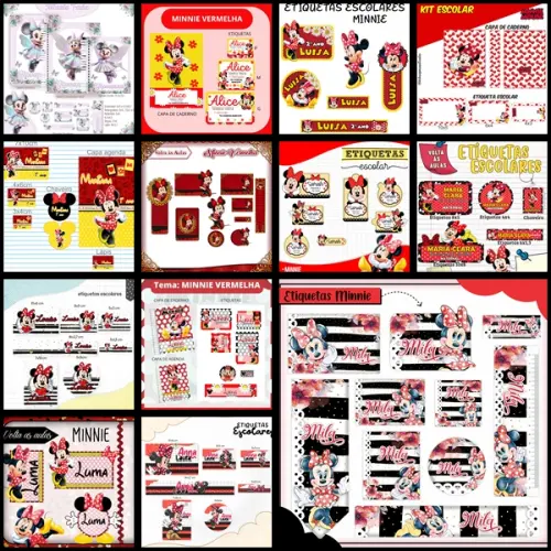 Etiqueta Escolar Minnie