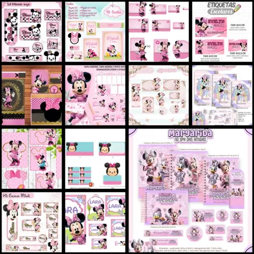 Etiqueta Escolar Minnie Rosa